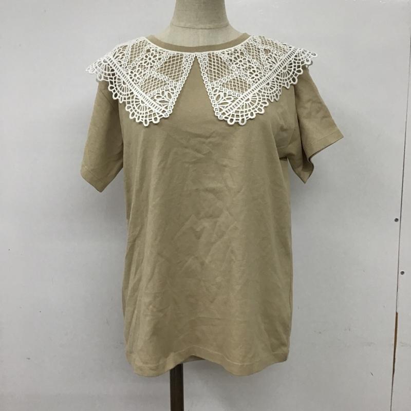 ローリーズファーム LOWRYS FARM カットソー 半袖 LF621172CF レース襟付き FREE 無地 ベージュ / ベージュ /  レディース USED 古着 中古 10095809
