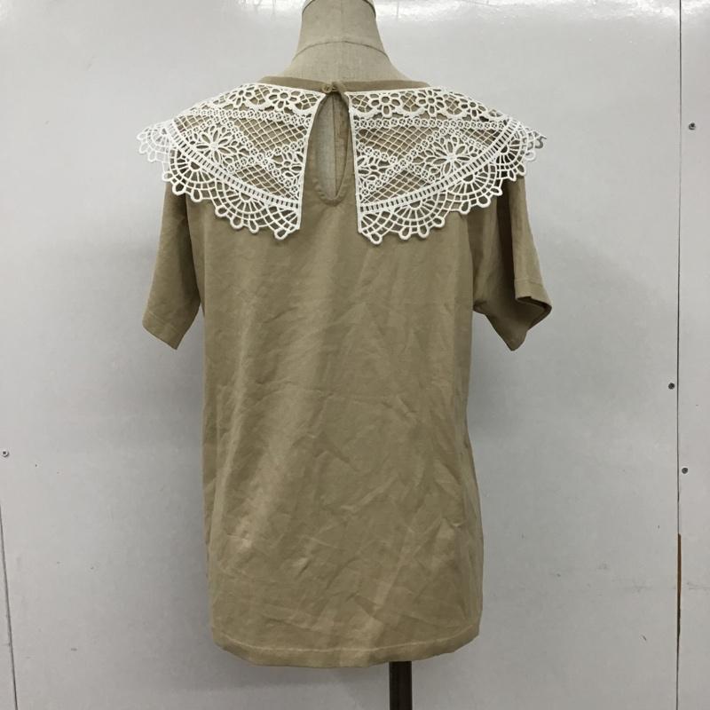 ローリーズファーム LOWRYS FARM カットソー 半袖 LF621172CF レース襟付き FREE 無地 ベージュ / ベージュ /  レディース USED 古着 中古 10095809