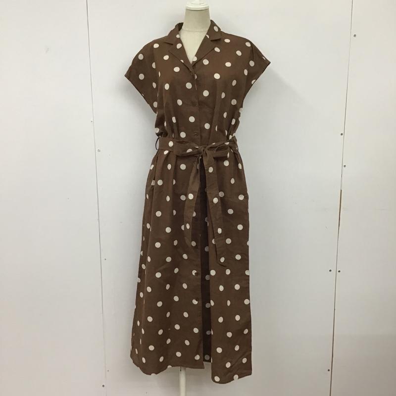 マウジー MOUSSY ワンピース ロングスカート 010BSH30-2830 オープンカラー 1 ドット 茶 / ブラウン /  レディース USED 古着 中古 10095819