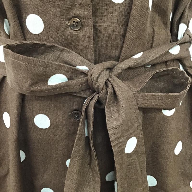 マウジー MOUSSY ワンピース ロングスカート 010BSH30-2830 オープンカラー 1 ドット 茶 / ブラウン /  レディース USED 古着 中古 10095819