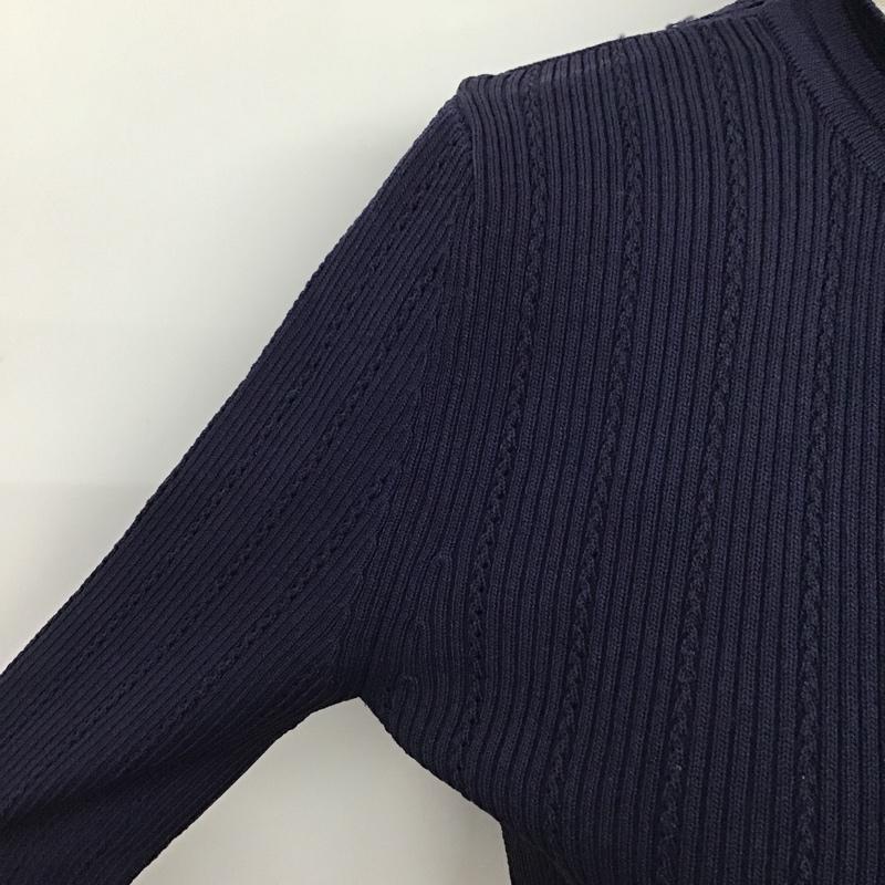 ザラ ZARA カーディガン 長袖 長袖カットソー カーディガン ニットカーディガン 前開カーディガン S 無地 紺 / ネイビー /  レディース USED 古着 中古 10095851