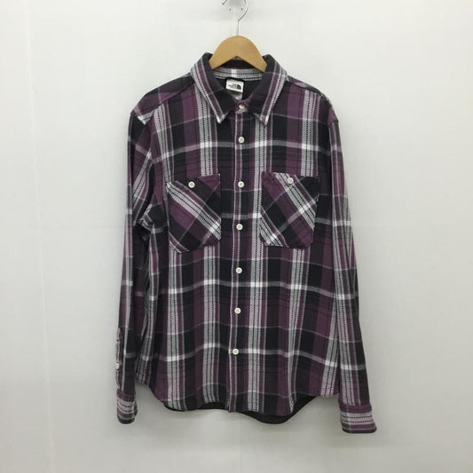 ザノースフェイス THE NORTH FACE シャツ、ブラウス 長袖 Valley Twill Flannel Shirt L チェック 白 / ホワイト / X 紫 / パープル / X 黒 / ブラック /  メンズ USED 古着 中古 10095878