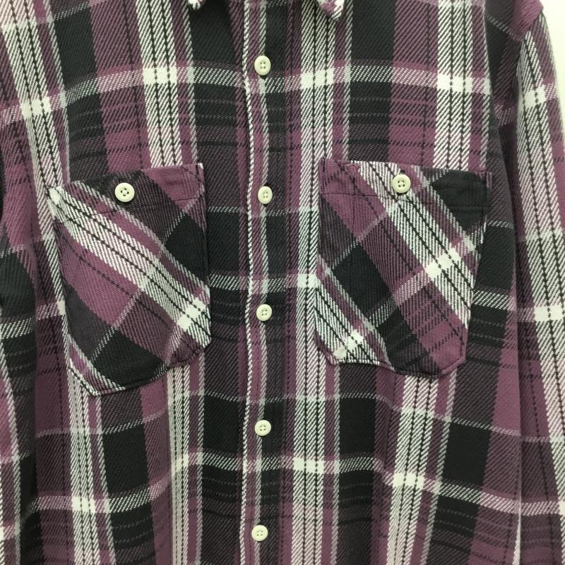 ザノースフェイス THE NORTH FACE シャツ、ブラウス 長袖 Valley Twill Flannel Shirt L チェック 白 / ホワイト / X 紫 / パープル / X 黒 / ブラック /  メンズ USED 古着 中古 10095878