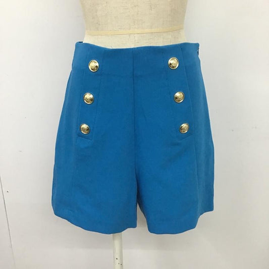 ザラ ZARA パンツ ショートパンツ 1608 025 402 フロントボタン S 無地 青 / ブルー /  レディース USED 古着 中古 10095911
