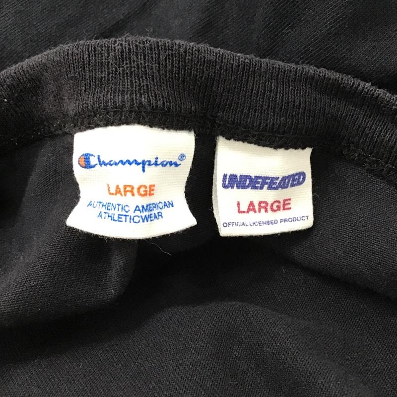 チャンピオン Champion Tシャツ 半袖 C8-R383 UNDEFEATED プリント L ワンポイント 黒 / ブラック /  メンズ USED 古着 中古 10095945