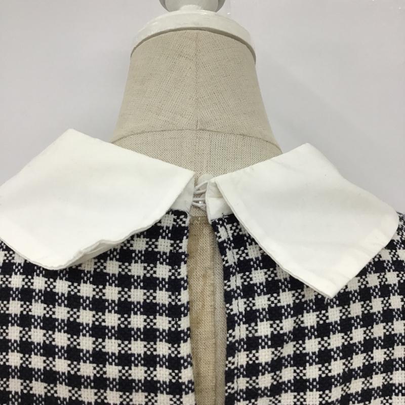 ザラ ZARA カットソー 半袖 2478 262 250 丸襟 パフスリーブ ドッキング L チェック 白 / ホワイト / X 黒 / ブラック /  レディース USED 古着 中古 10095949