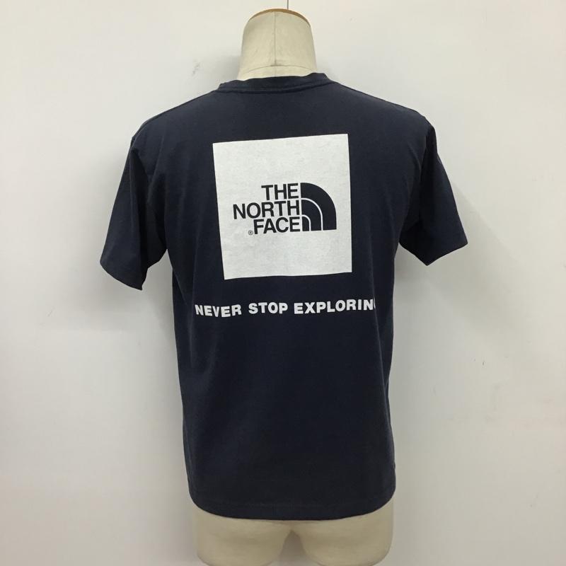 ザノースフェイス THE NORTH FACE Tシャツ 半袖 NT31957 スクエアロゴ バックプリント S ロゴ、文字 紺 / ネイビー /  メンズ USED 古着 中古 10095955