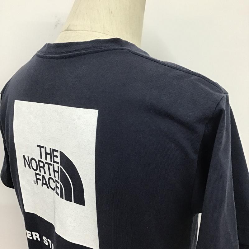 ザノースフェイス THE NORTH FACE Tシャツ 半袖 NT31957 スクエアロゴ バックプリント S ロゴ、文字 紺 / ネイビー /  メンズ USED 古着 中古 10095955