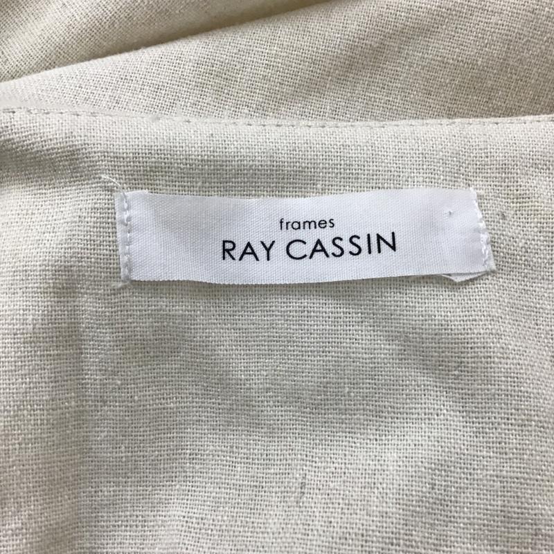 フレームス レイカズン frames RAY CASSIN ワンピース ロングスカート 595-626960 Vネック 半袖 ウエストタック FREE 無地 アイボリー / アイボリー /  レディース USED 古着 中古 10095956