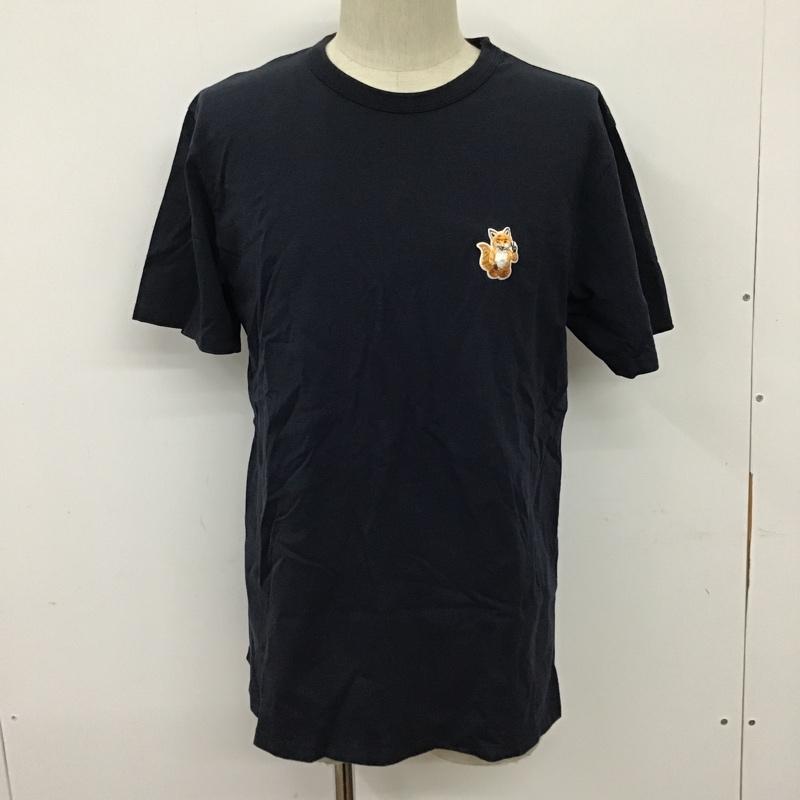 メゾンキツネ MAISON KITSUNE Tシャツ 半袖 HM00128KJ0008 キツネ クルーネック M ワンポイント 紺 / ネイビー /  メンズ USED 古着 中古 10095963
