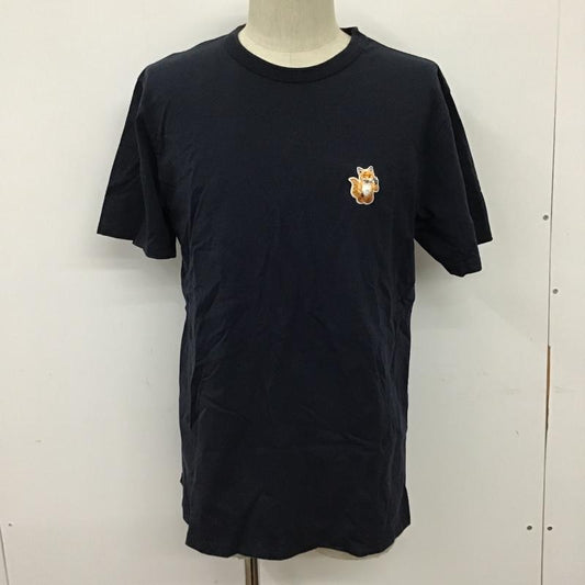 メゾンキツネ MAISON KITSUNE Tシャツ 半袖 HM00128KJ0008 キツネ クルーネック M ワンポイント 紺 / ネイビー /  メンズ USED 古着 中古 10095963
