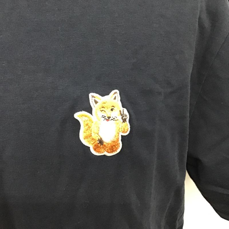 メゾンキツネ MAISON KITSUNE Tシャツ 半袖 HM00128KJ0008 キツネ クルーネック M ワンポイント 紺 / ネイビー /  メンズ USED 古着 中古 10095963