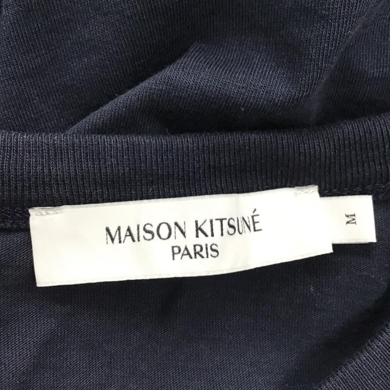 メゾンキツネ MAISON KITSUNE Tシャツ 半袖 HM00128KJ0008 キツネ クルーネック M ワンポイント 紺 / ネイビー /  メンズ USED 古着 中古 10095963