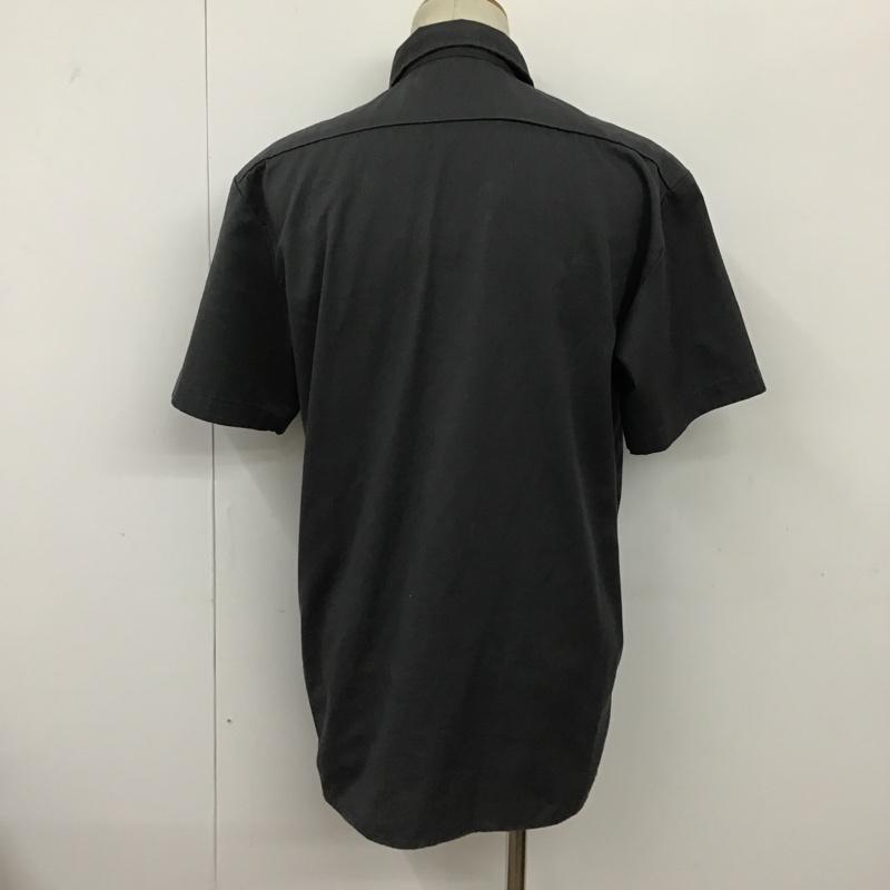 ディッキーズ Dickies シャツ、ブラウス 半袖 ワークシャツ ワッペン M 刺繍 チャコールグレー / チャコールグレー /  メンズ USED 古着 中古 10095964
