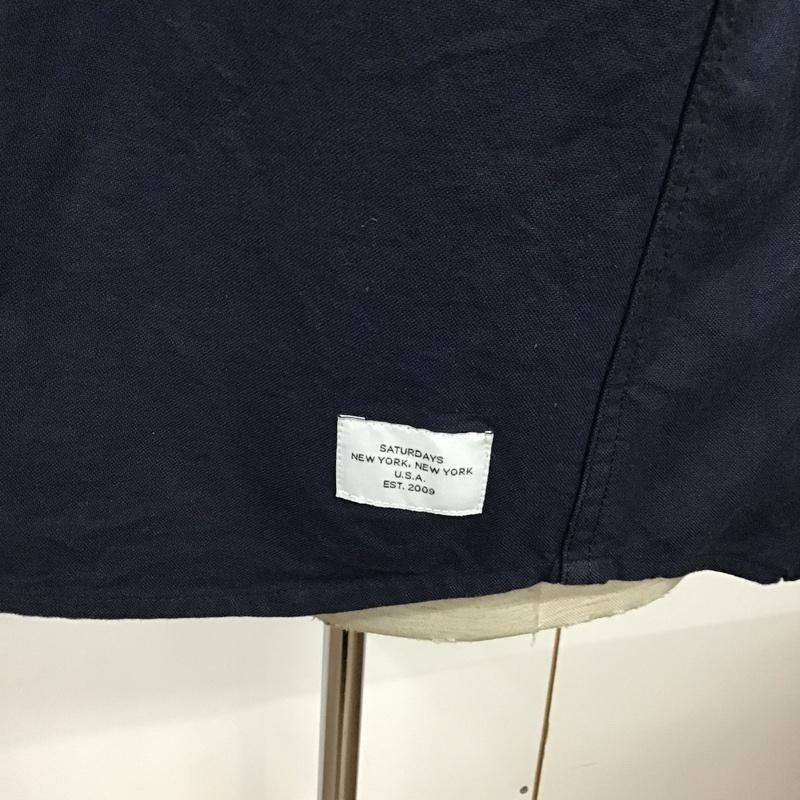 サタデーズ ニューヨークシティ Saturdays NYC シャツ、ブラウス 半袖 BBG-89010-C ボタンダウン L 無地 紺 / ネイビー /  メンズ USED 古着 中古 10095971