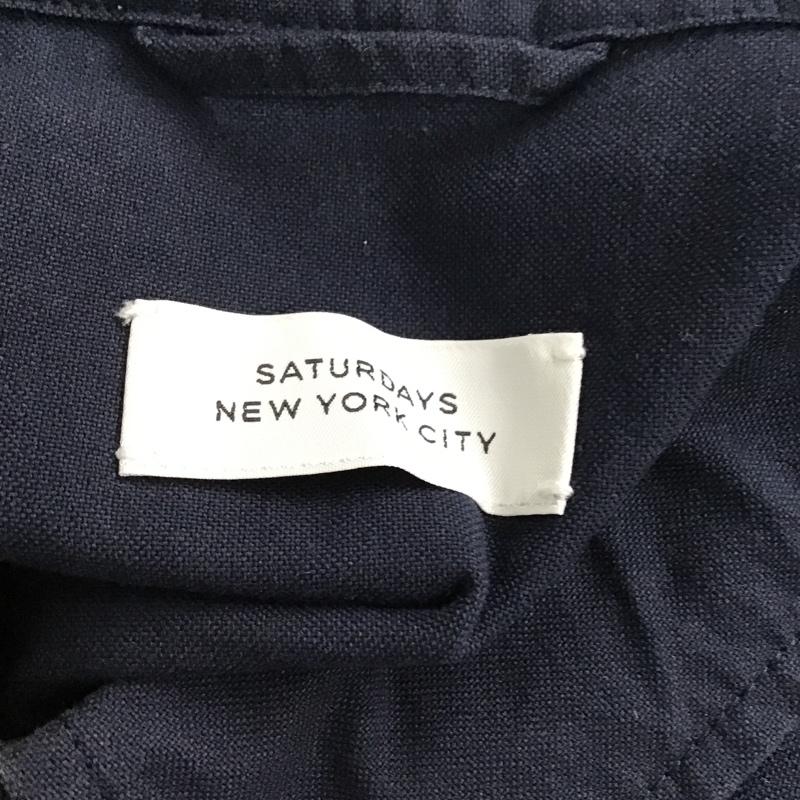サタデーズ ニューヨークシティ Saturdays NYC シャツ、ブラウス 半袖 BBG-89010-C ボタンダウン L 無地 紺 / ネイビー /  メンズ USED 古着 中古 10095971