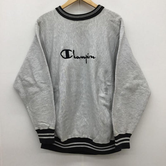 チャンピオン Champion トレーナー 長袖 REVERSE WEAVE リバースウィーブ 90s USA製 L ロゴ、文字 X 刺繍 灰 / グレー /  メンズ USED 古着 中古 10095992