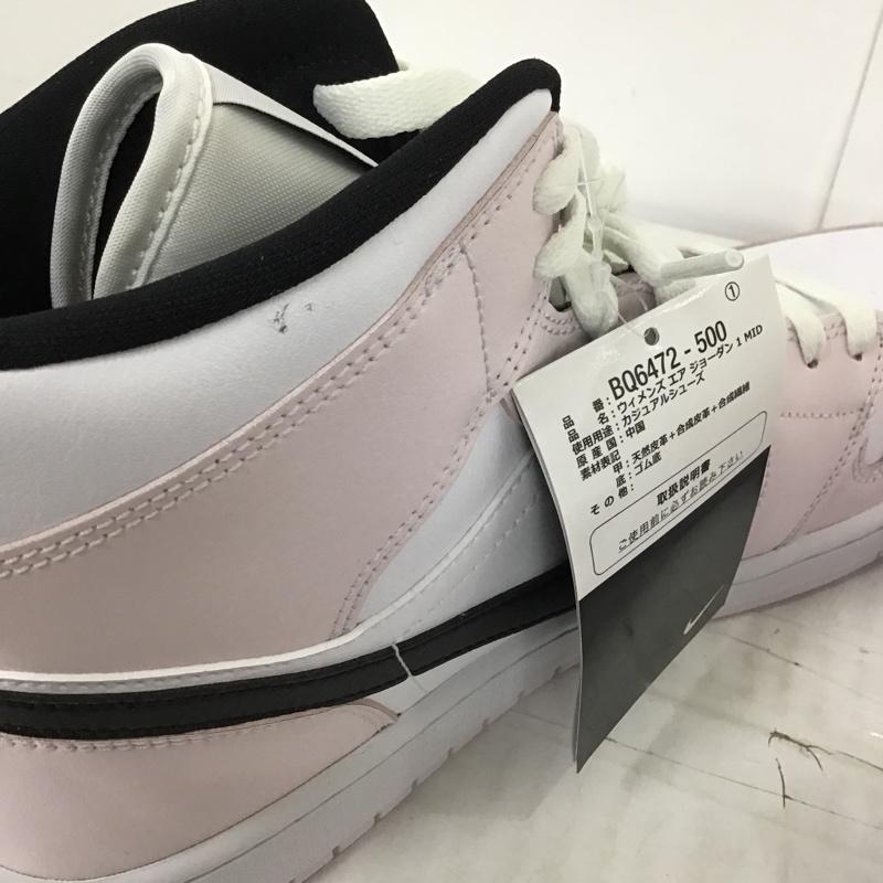 ナイキ NIKE スニーカー スニーカー BQ6472 500 AIR JORDAN 1 MID 28.5cm 箱有 28.5cm ワンポイント 白 / ホワイト / X 黒 / ブラック / X 桃 / ピンク /  メンズ USED 古着 中古 10096013