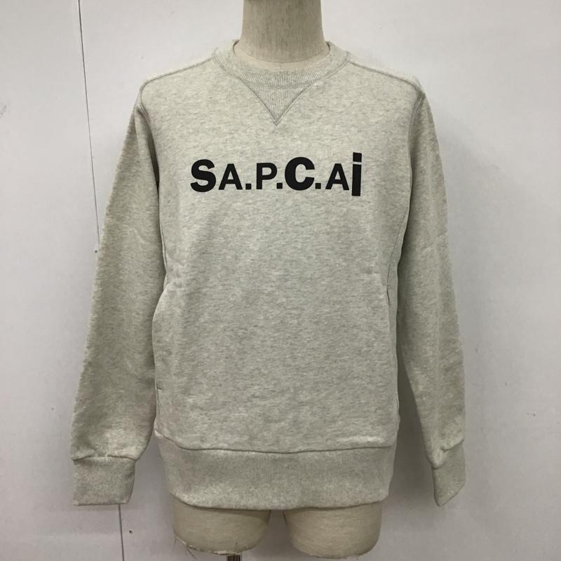 サカイ Sacai トレーナー 長袖 21-0296S sacai×A.P.C.ロゴスウェット コラボ 長袖カットソー トレーナー XS ロゴ、文字 灰 / グレー /  メンズ USED 古着 中古 10096021