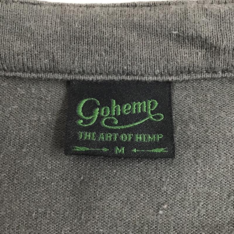 ゴーヘンプ GOHEMP カットソー 長袖 長袖カットソー クルーネックカットソー ロングスリーブカットソー ヘンリーネックカットソー M 無地 ダークグレー / ダークグレー /  メンズ USED 古着 中古 10096026