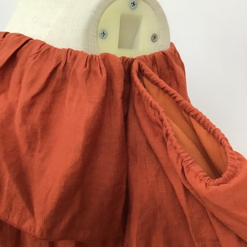 リゼクシー RESEXXY カットソー 長袖 151920405001-01 オフショルダーティアード FREE 無地 橙 / オレンジ /  レディース USED 古着 中古 10096061