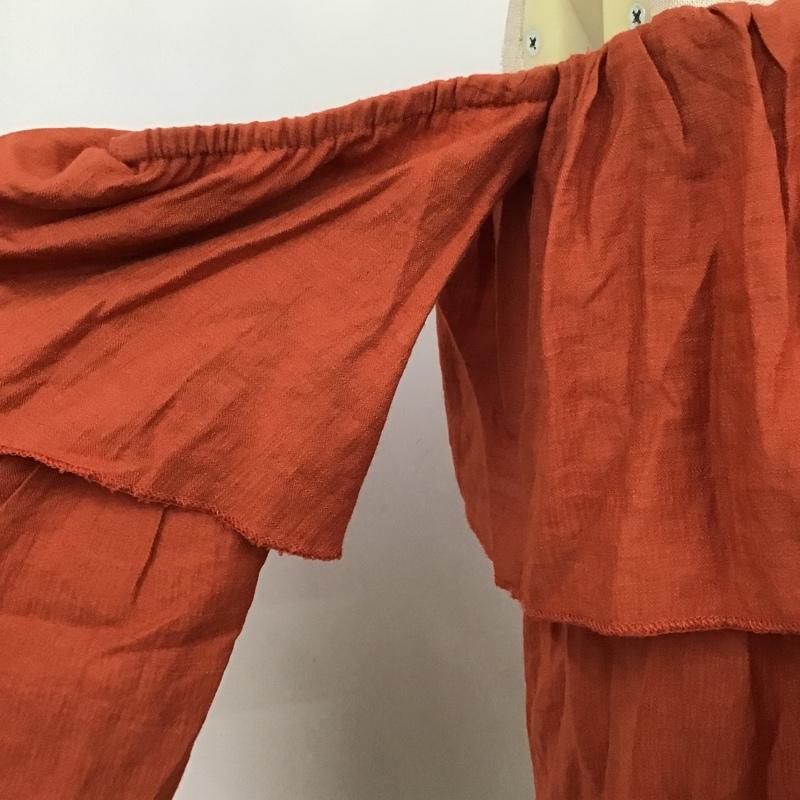 リゼクシー RESEXXY カットソー 長袖 151920405001-01 オフショルダーティアード FREE 無地 橙 / オレンジ /  レディース USED 古着 中古 10096061