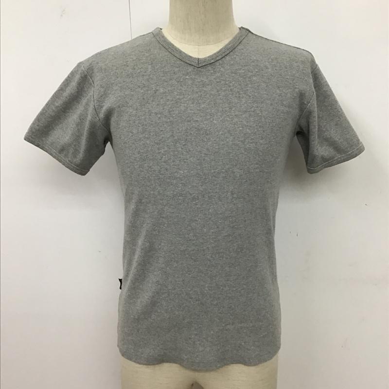アヴィレックス AVIREX Tシャツ 半袖 Vネック リブ バックロゴ M プリント 灰 / グレー /  メンズ USED 古着 中古 10096085