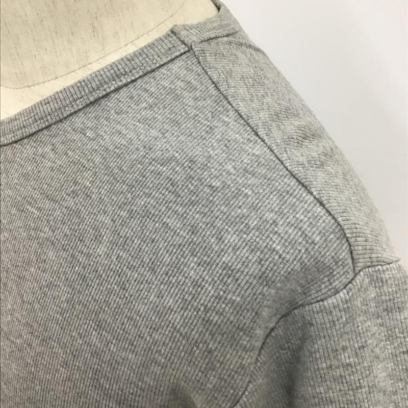 アヴィレックス AVIREX Tシャツ 半袖 Vネック リブ バックロゴ M プリント 灰 / グレー /  メンズ USED 古着 中古 10096085