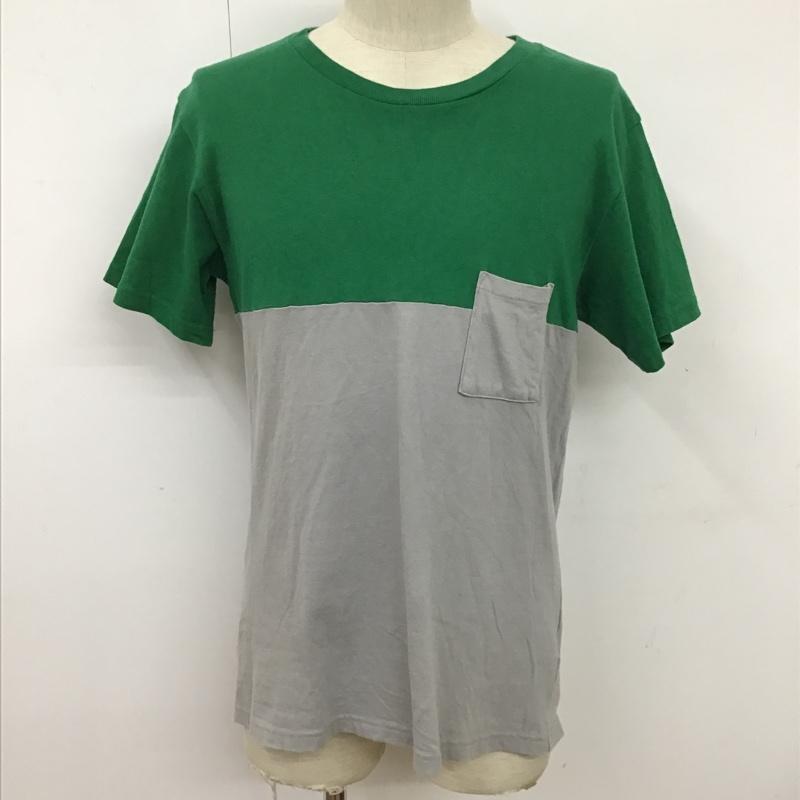 アーバンリサーチドアーズ URBAN RESEARCH DOORS Tシャツ 半袖 DM10-D2013 バイカラー 胸ポケット 38 無地 緑 / グリーン / X 灰 / グレー /  メンズ USED 古着 中古 10096087