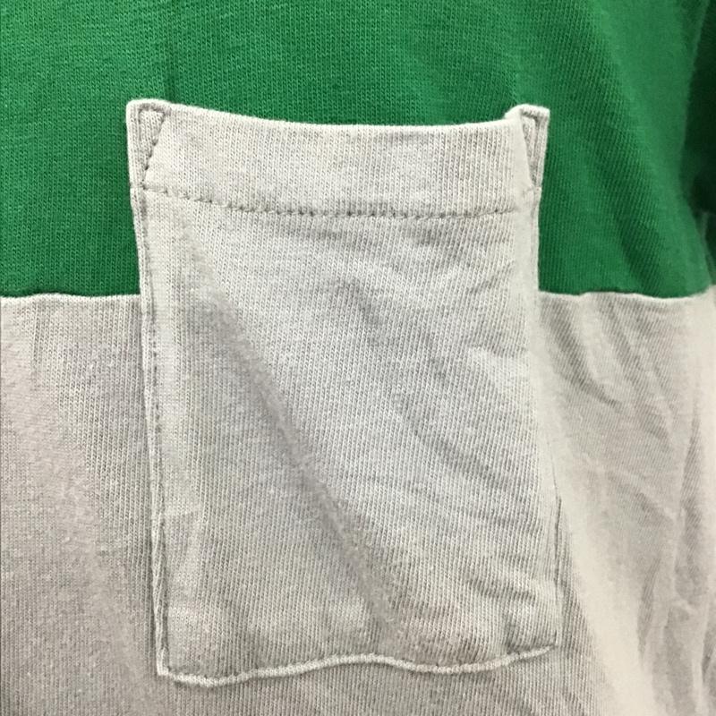 アーバンリサーチドアーズ URBAN RESEARCH DOORS Tシャツ 半袖 DM10-D2013 バイカラー 胸ポケット 38 無地 緑 / グリーン / X 灰 / グレー /  メンズ USED 古着 中古 10096087