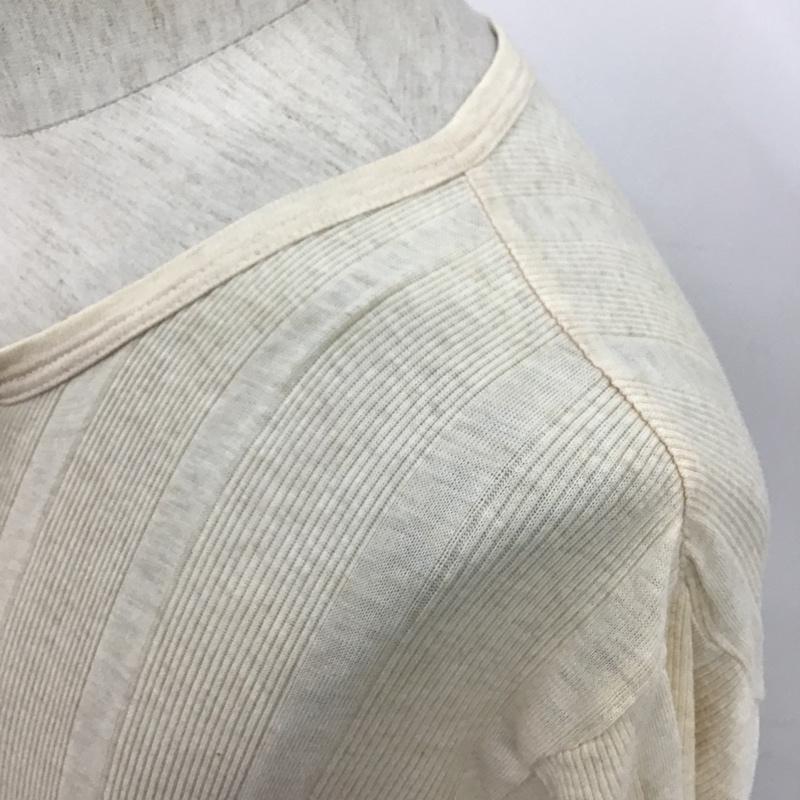 ヘインズ HANES Tシャツ 半袖 キーネック リブ M 無地 ベージュ / ベージュ /  メンズ USED 古着 中古 10096088