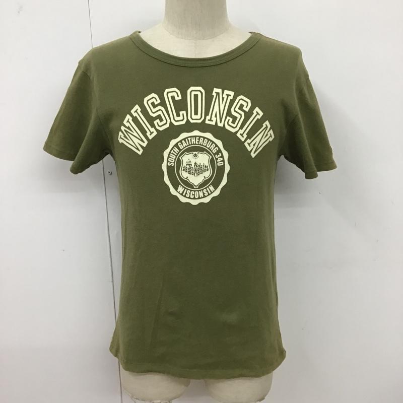 チャンピオン Champion Tシャツ 半袖 C8-B354R フロッキープリント S ロゴ、文字 カーキ / カーキ /  メンズ USED 古着 中古 10096089