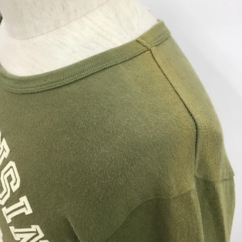 チャンピオン Champion Tシャツ 半袖 C8-B354R フロッキープリント S ロゴ、文字 カーキ / カーキ /  メンズ USED 古着 中古 10096089