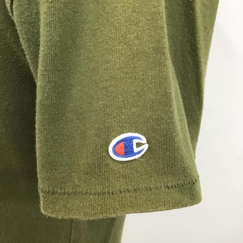 チャンピオン Champion Tシャツ 半袖 C8-B354R フロッキープリント S ロゴ、文字 カーキ / カーキ /  メンズ USED 古着 中古 10096089