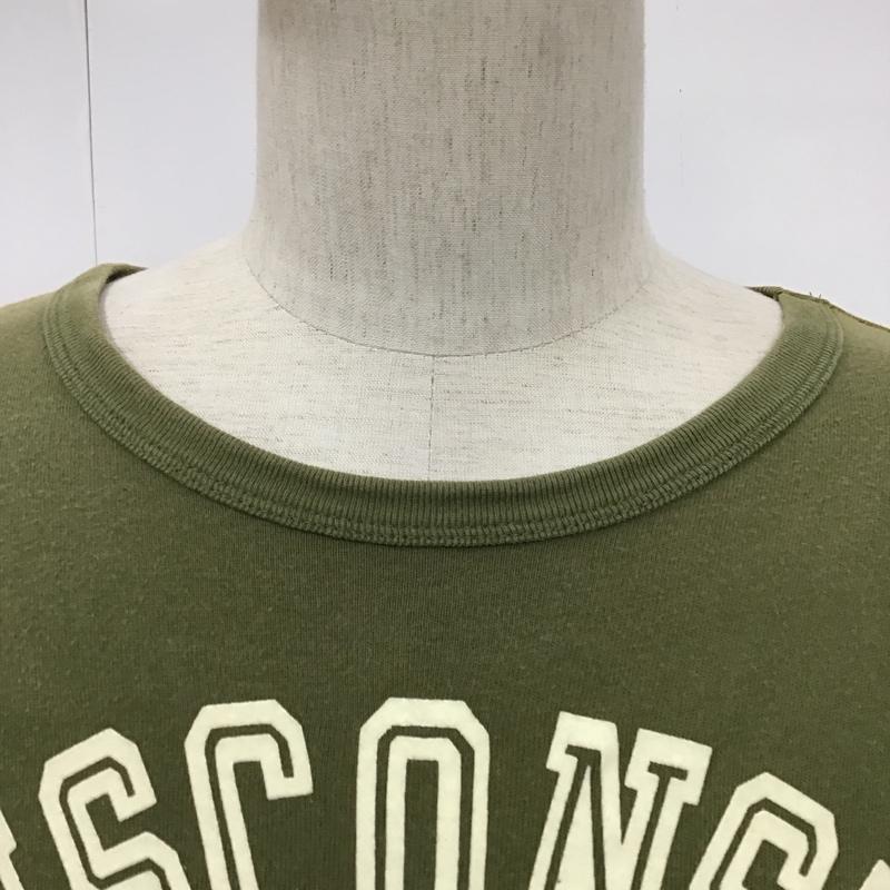チャンピオン Champion Tシャツ 半袖 C8-B354R フロッキープリント S ロゴ、文字 カーキ / カーキ /  メンズ USED 古着 中古 10096089