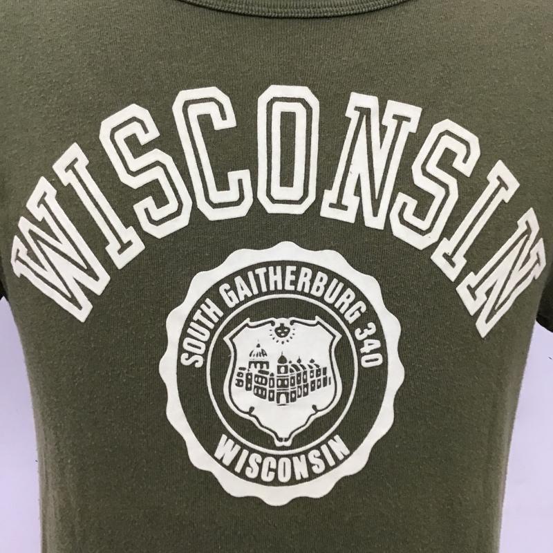 チャンピオン Champion Tシャツ 半袖 C8-B354R フロッキープリント S ロゴ、文字 カーキ / カーキ /  メンズ USED 古着 中古 10096089