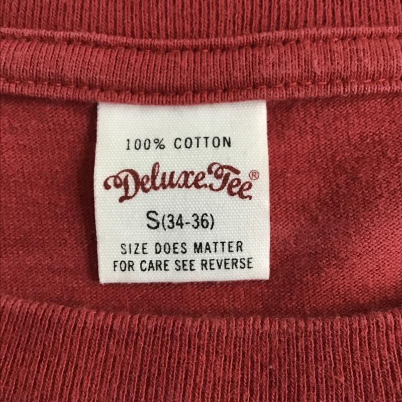 デラックス クロージング Deluxe Clothing Tシャツ 半袖 クルーネック S ロゴ、文字 赤 / レッド /  メンズ USED 古着 中古 10096092
