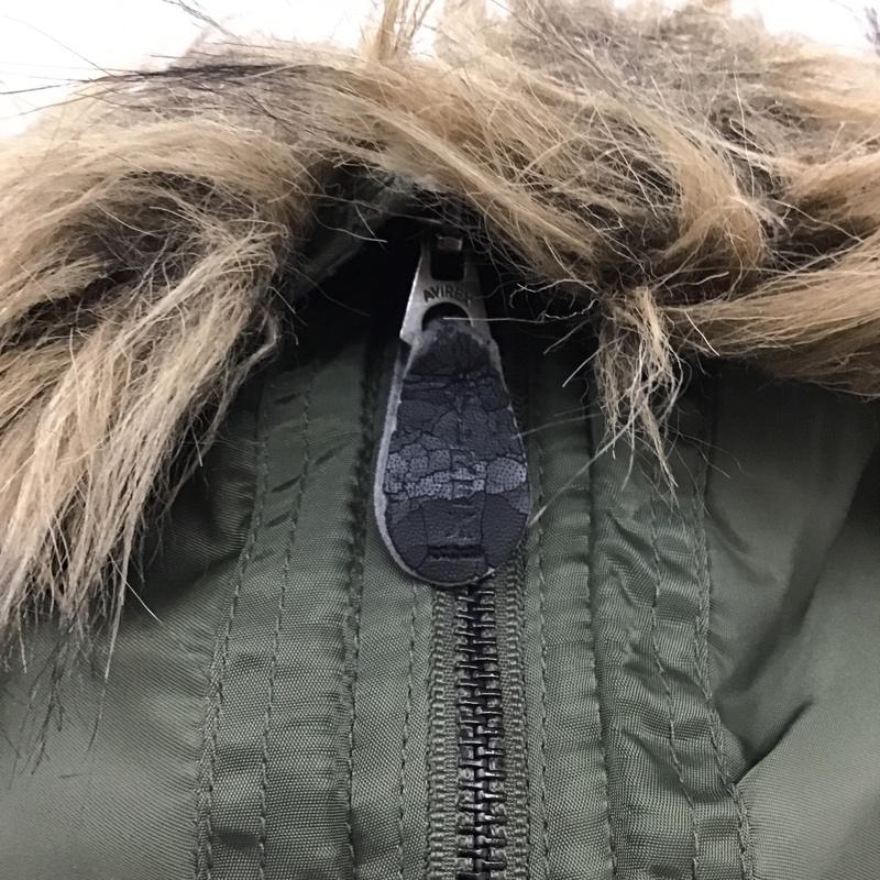 アヴィレックス AVIREX ジャケット、上着 フライトジャケット 290438 ファー付き ミリタリー 6142136 M 無地 カーキ / カーキ /  メンズ USED 古着 中古 10096122
