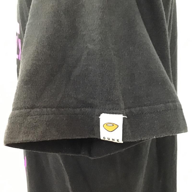 キューン CUNE Tシャツ 半袖 プリント クルーネック L ロゴ、文字 黒 / ブラック /  メンズ USED 古着 中古 10096143