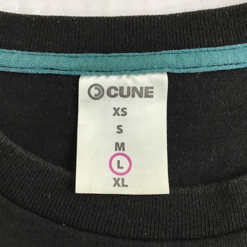 キューン CUNE Tシャツ 半袖 プリント クルーネック L ロゴ、文字 黒 / ブラック /  メンズ USED 古着 中古 10096143