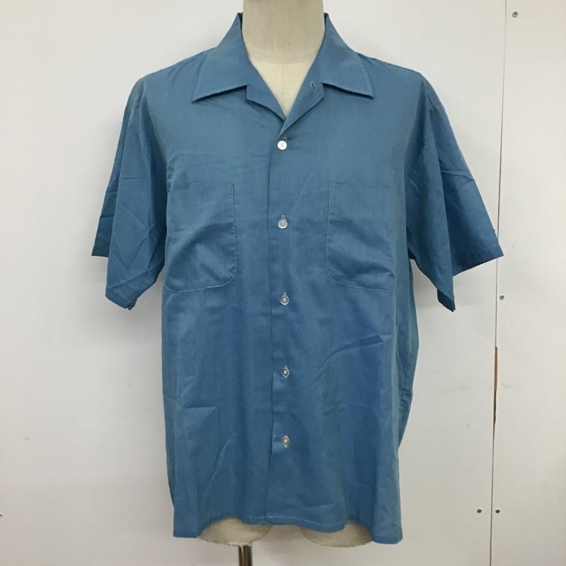 古着 USED シャツ、ブラウス 半袖 オープンカラーシャツ 開襟 L 無地 水色 / ライトブルー /  メンズ USED 古着 中古 10096144
