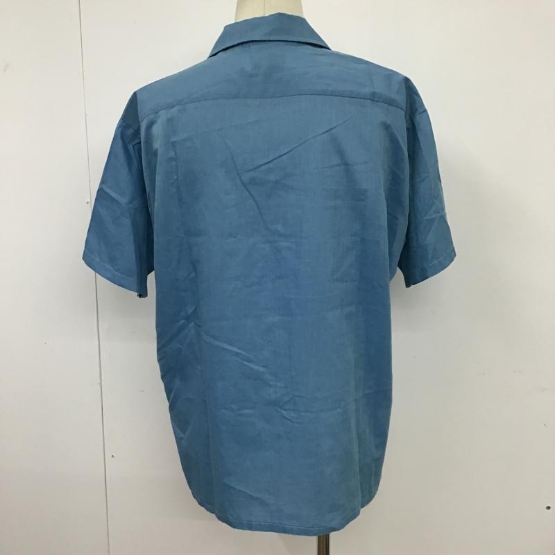 古着 USED シャツ、ブラウス 半袖 オープンカラーシャツ 開襟 L 無地 水色 / ライトブルー /  メンズ USED 古着 中古 10096144