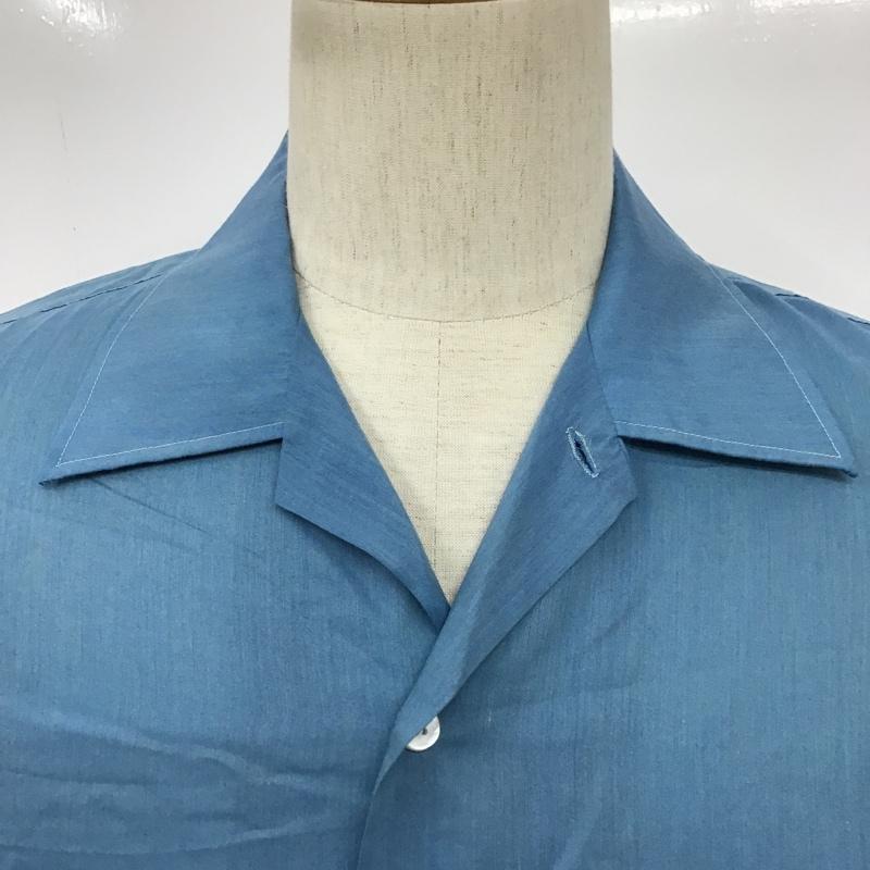 古着 USED シャツ、ブラウス 半袖 オープンカラーシャツ 開襟 L 無地 水色 / ライトブルー /  メンズ USED 古着 中古 10096144