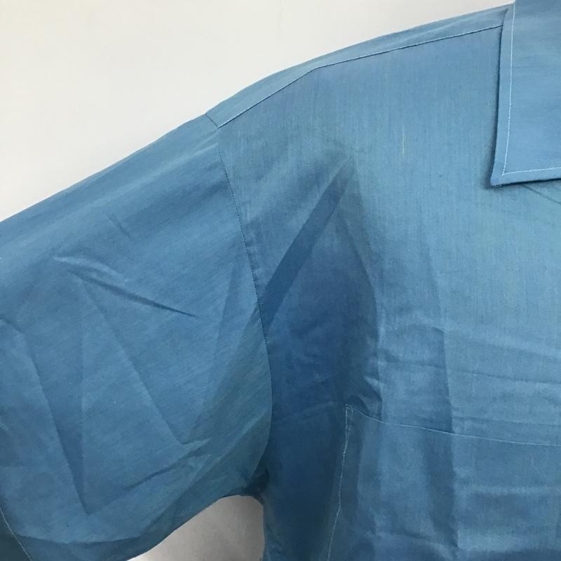 古着 USED シャツ、ブラウス 半袖 オープンカラーシャツ 開襟 L 無地 水色 / ライトブルー /  メンズ USED 古着 中古 10096144