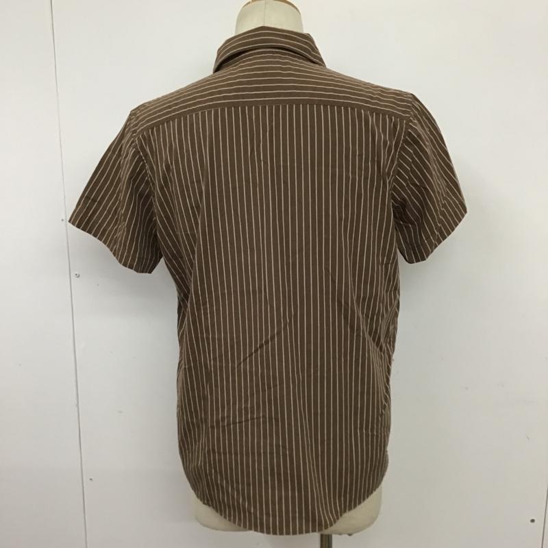 フィンダーズ キーパーズ Finders Keepers シャツ、ブラウス 半袖 40511602 ワークシャツ ワッペン ストライプ M ロゴ、文字 茶 / ブラウン / X 白 / ホワイト /  メンズ USED 古着 中古 10096146