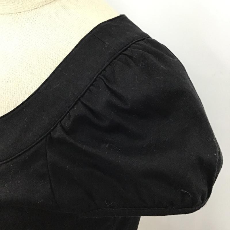 バーバリーブルーレーベル BURBERRY BLUE LABEL カットソー 半袖 FF578-413-09 パフスリーブ 38 プリント 黒 / ブラック /  レディース USED 古着 中古 10096155