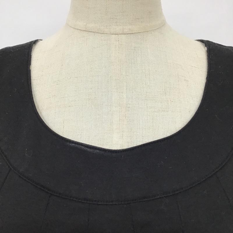 バーバリーブルーレーベル BURBERRY BLUE LABEL カットソー 半袖 FF578-413-09 パフスリーブ 38 プリント 黒 / ブラック /  レディース USED 古着 中古 10096155