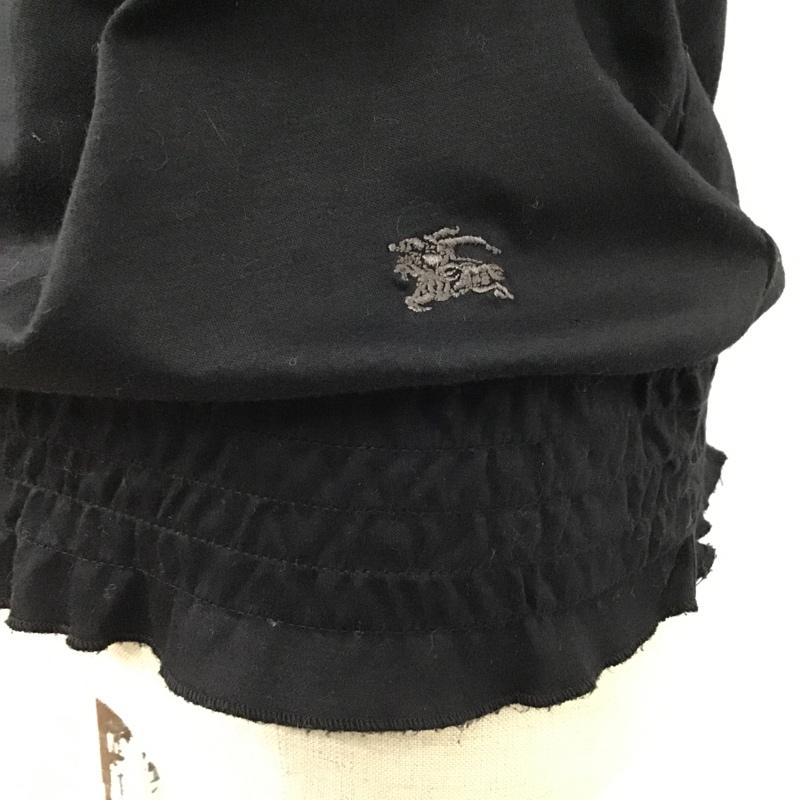 バーバリーブルーレーベル BURBERRY BLUE LABEL カットソー 半袖 FF578-413-09 パフスリーブ 38 プリント 黒 / ブラック /  レディース USED 古着 中古 10096155