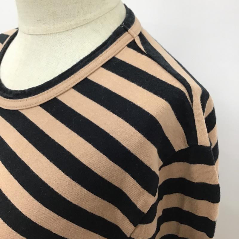 コムデギャルソンコムデギャルソン COMME des GARCONS COMME des GARCONS カットソー 長袖 RQ-T027 M ボーダー柄 ベージュ / ベージュ / X 黒 / ブラック /  レディース USED 古着 中古 10096156