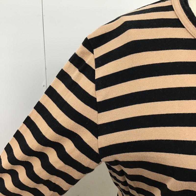 コムデギャルソンコムデギャルソン COMME des GARCONS COMME des GARCONS カットソー 長袖 RQ-T027 M ボーダー柄 ベージュ / ベージュ / X 黒 / ブラック /  レディース USED 古着 中古 10096156